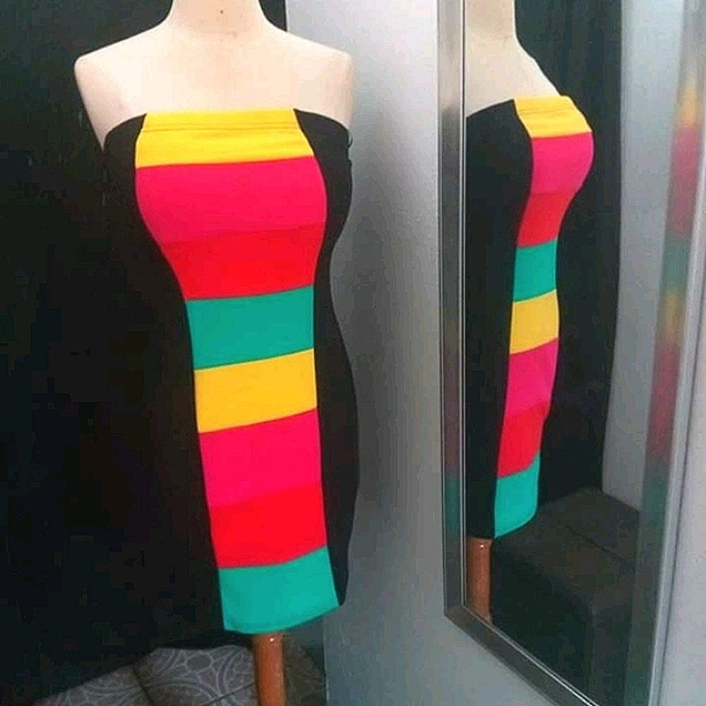 Connection 18 Strapple Multicolor Dress size M - Picture 4 of 11